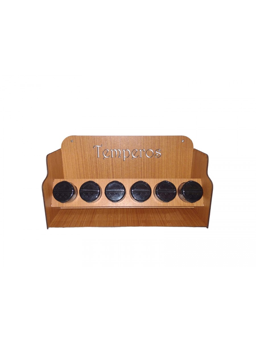 PORTA TEMPERO COM 6 POTES FB058
