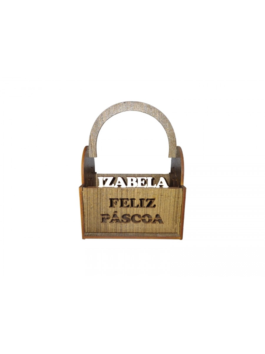 CESTA COELHO PÁSCOA (GEL COLOR) IMBUIA RF290