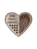 Caixa Coração Dia Das Mães Com Tampa Vazada Bg012