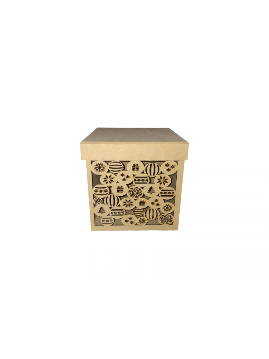 CAIXA PORTA PANETONE BOLINHAS DE NATAL PC024