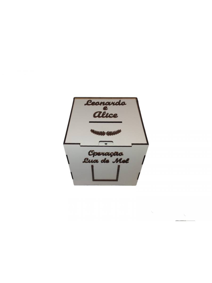 COFRE PARA CASAMENTO MDF LAMINADO + PERSONALIZAÇÃO RF382