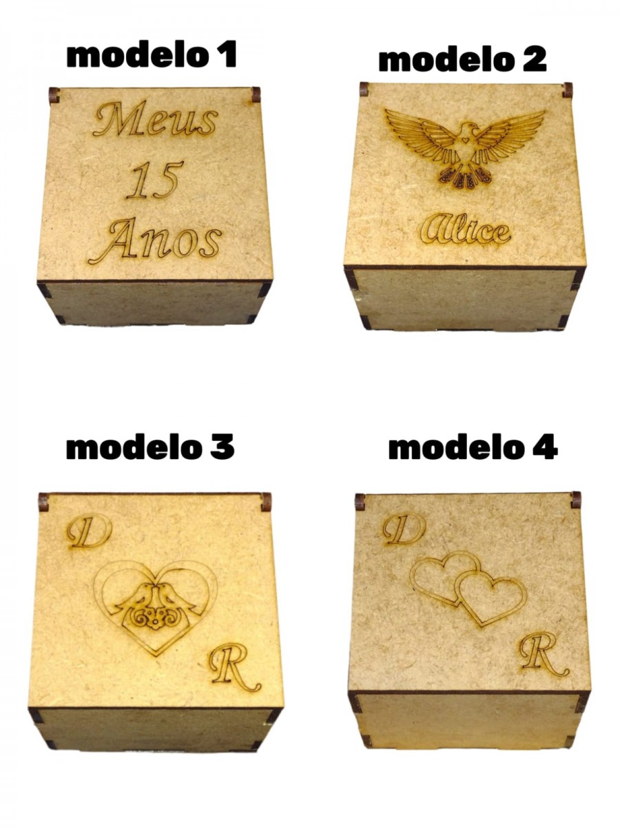 kit com 50 caixinhas personalizadas em mdf