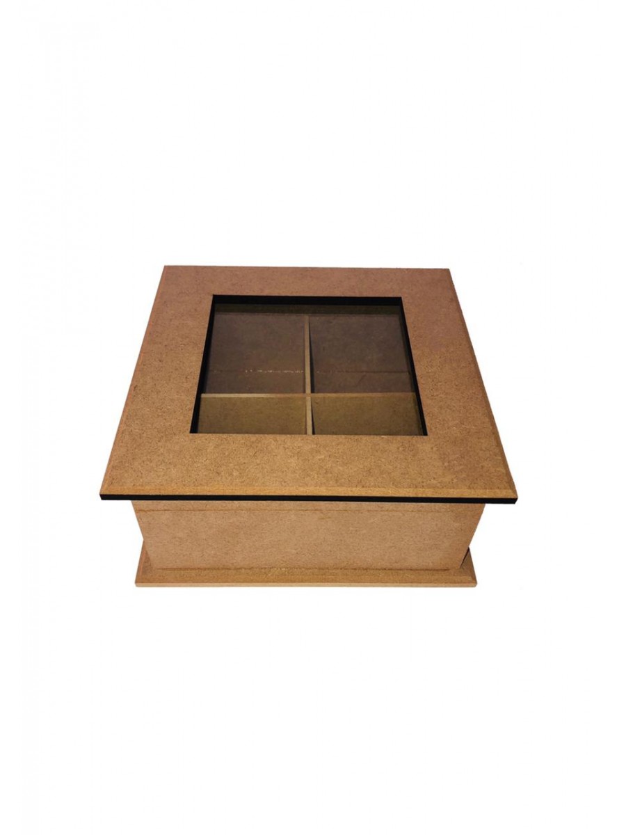 CAIXA DE CHÁ COM VIDRO PS653