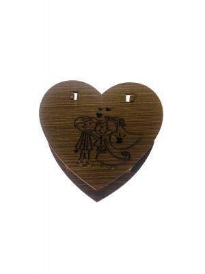 CAIXA PARA LEMBRACINHA NOIVINHOS PERSONALIZADA PINTADA COR DE MADEIRA RF257
